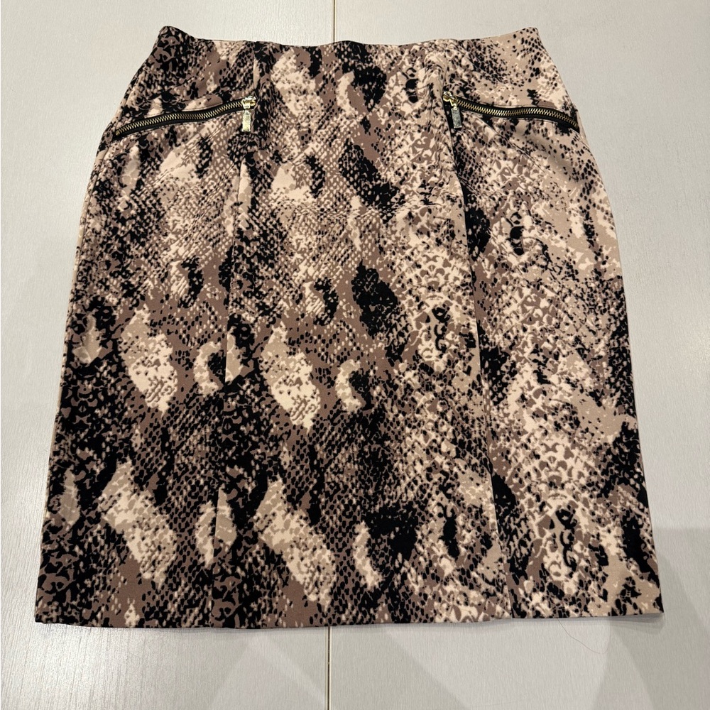 Alfani Brown and Black Snake Print Pencil Skirt
